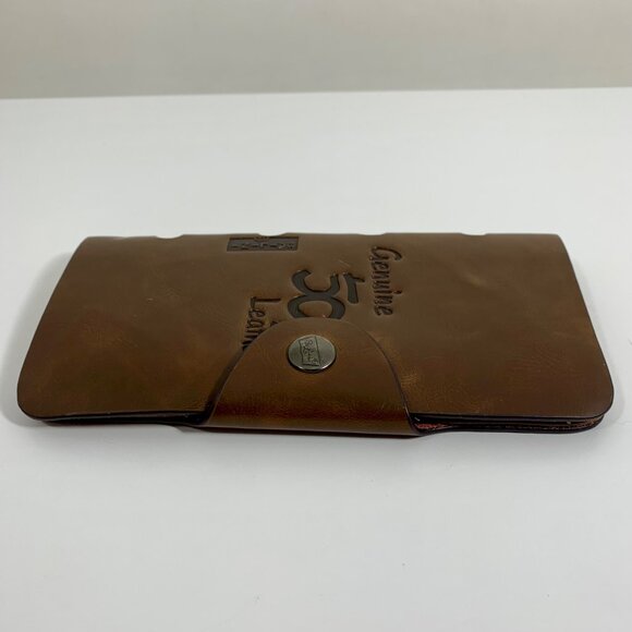 Genuine Leather 501 BaiLini Wallet Button Closure & Multiple Card Slots For Men - Picture 5 of 13